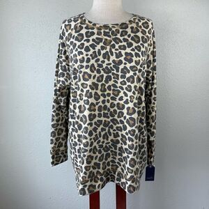 NWT Angels Forever Young Leopard Print Sweatshirt Size 1X